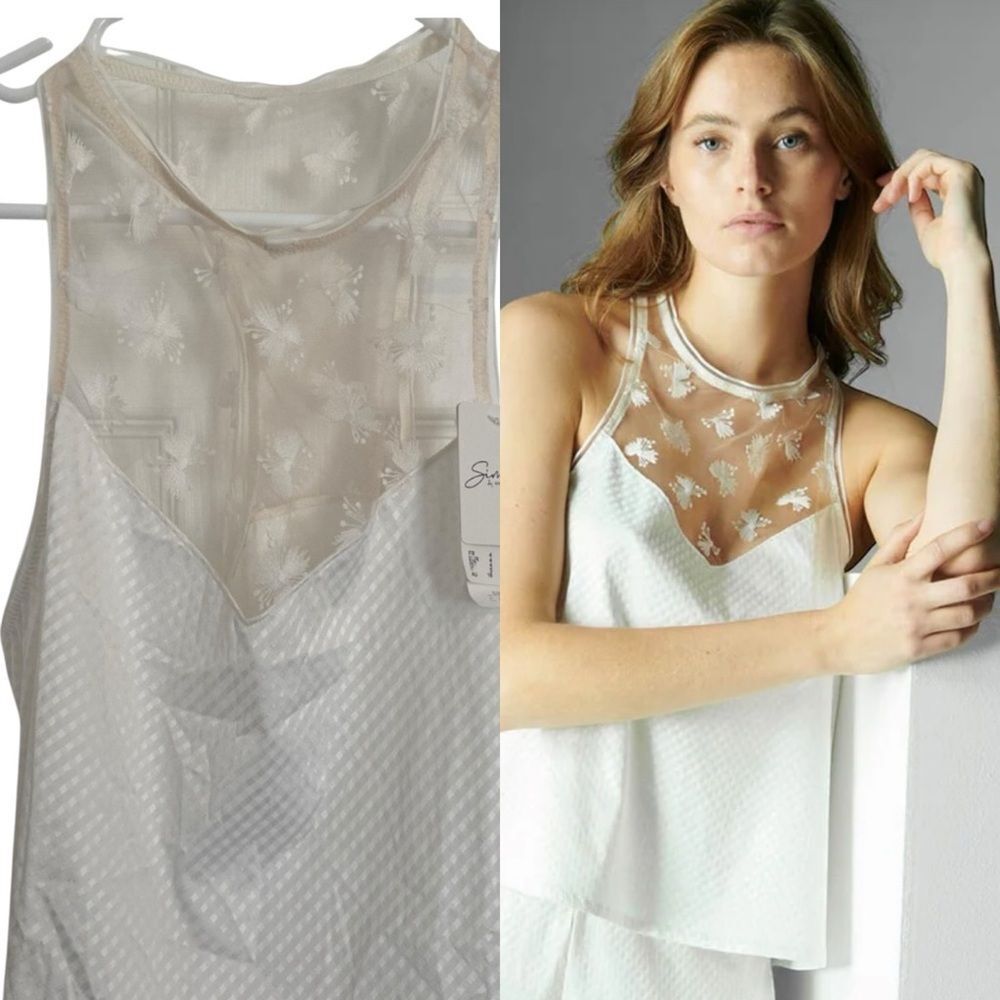 ❤️Simone Perele  lace off white NWT  tank top blouse size 4